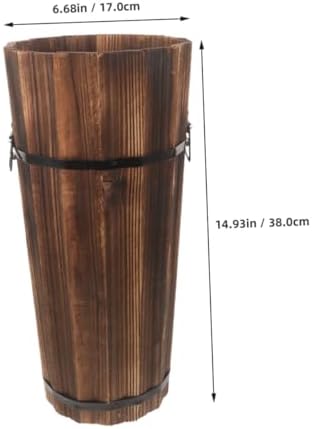 Wooden Umbrella Stand with Cane and Fan Storage