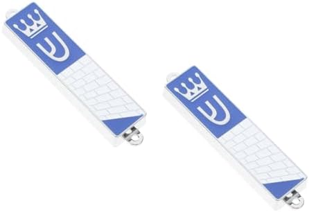 LUOZZY 2 Pcs Mezuzah Crown Metal Case Plaque Home Decor