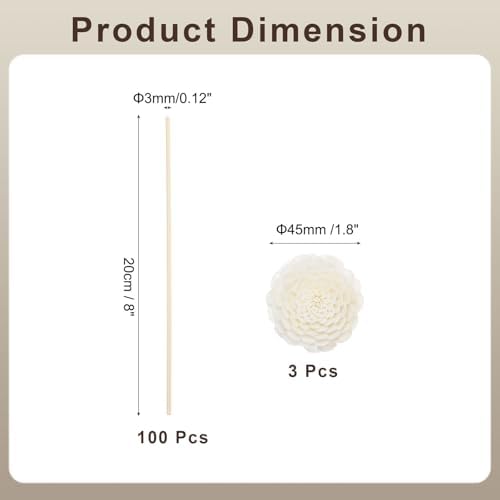 Uxcell 103Pcs Reed Diffuser Sticks Set