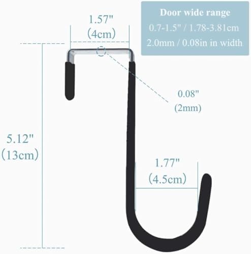 Black Wreath Hanger Door Hook 5 Inch Carbon Steel