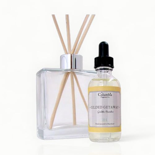 Columbia Gilded Getaway Reed Diffuser Oil 2oz Golden Bamboo Scent