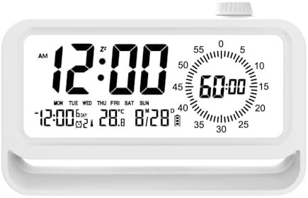 Digital Alarm Clock with Night Light and Timer