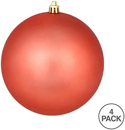Vickerman 475 Coral Matte Ball Ornament 4Pack