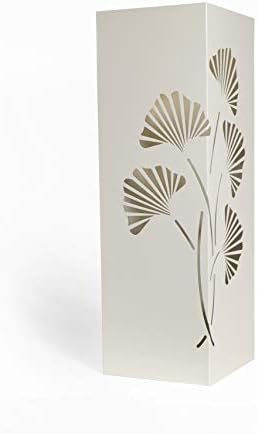 Mango Steam White Tall Japanese Ginkgo Leaf Umbrella Holder Stand Rack Organizer