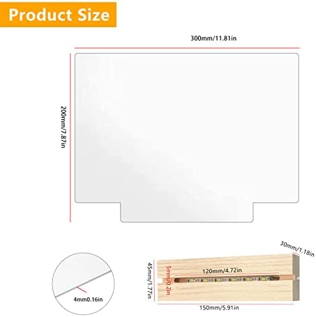 2 Pack Wooden Display Pedestal with Acrylic and LED Light