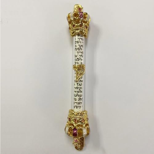 Bible Crown Scroll Front Door Metal Mezuzah Decor