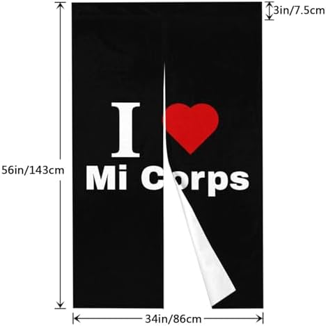 I Love Mi Corps Blackout Curtains 34x56in