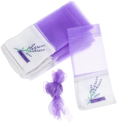 DOITOOL Lavender Sachet Bags 25 Pack - Organza Gauze with Ribbon