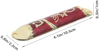 LOGOFUN 2 Piece Mezuzah Set with Scroll and Metal Case - Gold Red