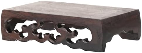 Amosfun Rectangular Wooden Display Stand for Bonsai and Decor