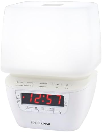 HANNLOMAX HX-156CR Alarm Clock Radio with Bluetooth and LED Light