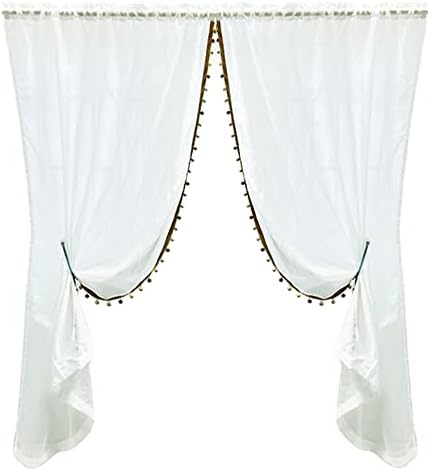 Gxi Boho Linen Sheer Curtains 2 Panels 52x96 Inch