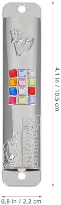 LOGOFUN 2 Sets Mezuzah with Scroll for Door Jewish Mitzvah Silver