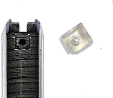 SS Mezuzah Case Holder 15cm Scroll Gray Striped Design