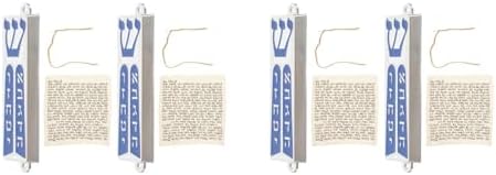LOGOFUN 4 Pcs Metal Mezuza Door Blessing Ornament