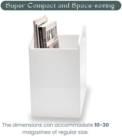White Magazine Holder - Modern Acrylic Rack for Home