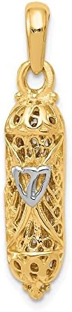 10K Yellow Gold Mezuzah with Shin Charm