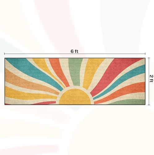 Arttown Vintage Boho Rainbow Runner Rug 2x6