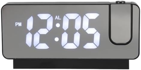 USB Rechargeable Projection Alarm Clock with LED Mirror and Snooze Function