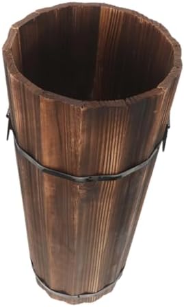 Wooden Umbrella Stand with Cane and Fan Storage