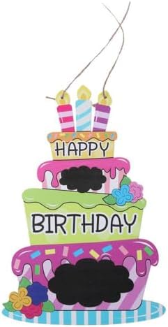 Hobbyme 2pcs Birthday Decorative Pendant Wooden Craft Blackboard Sign
