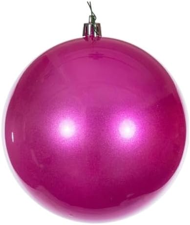 Vickerman 6 Incher Hot Pink Pearl Plastic Ball Ornament Set of 4