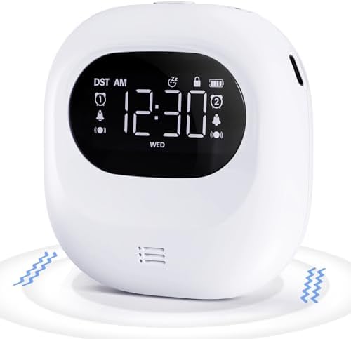 Vibrating Alarm Clock with 3 Wake Modes for Heavy Sleepers