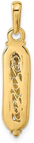 10K Yellow Gold Mezuzah with Shin Charm