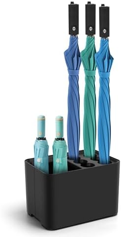 DricRoda 10 Umbrella Stand with Drip Tray Black