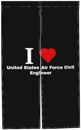 I Love United States Air Force Civil Engineer Blackout Curtains 34x56in