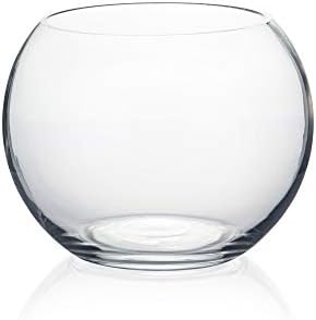 WGVI Clear Glass Vase with Bubbles 6 Diameter