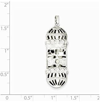 Goldia Sterling Silver Fancy Mezuzah Pendant