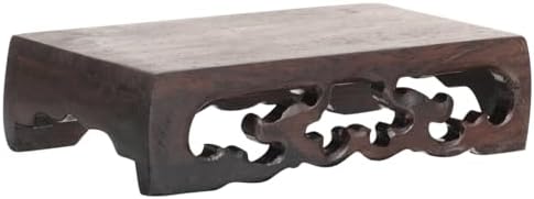 Amosfun Rectangular Wooden Display Stand for Bonsai and Decor