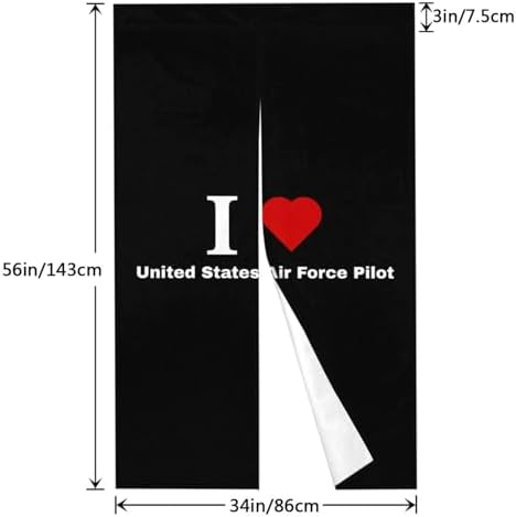 I Love US Air Force Pilot Blackout Curtains 34x56in