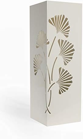 Mango Steam White Tall Japanese Ginkgo Leaf Umbrella Holder Stand Rack Organizer