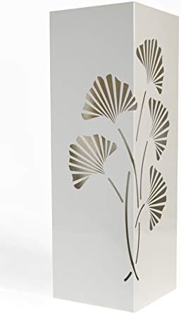Mango Steam White Tall Japanese Ginkgo Leaf Umbrella Holder Stand Rack Organizer