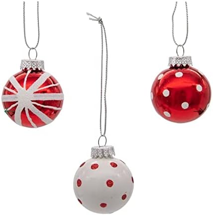 Kurt S Adler 40MM Glass Ball Ornaments 9-Piece Set