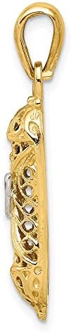 10K Yellow Gold Mezuzah with Shin Charm