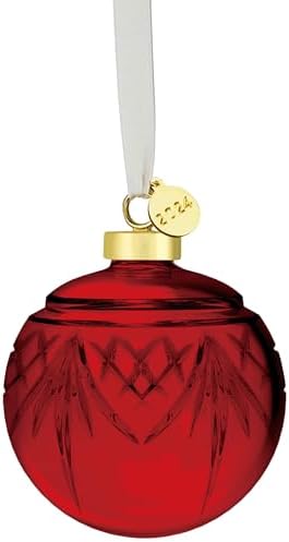 Godinger Christmas Ball Ornament 2024 Red Dublin Crystal Collection