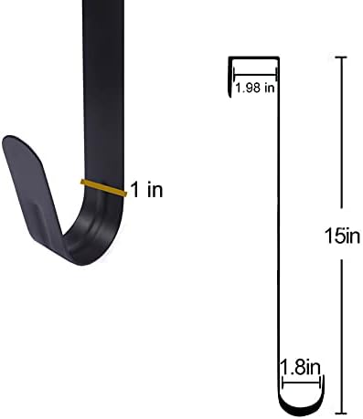 YYCRAFT 15 Inch Metal Wreath Hanger Black 2 Pack