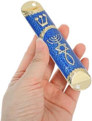 3 Sets Elegant Metal Mezuzah Case with Scroll