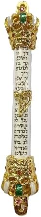 Bible Crown Scroll Front Door Metal Mezuzah Decor