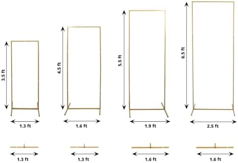Efavormart Set of 4 Gold Metal Frame Wedding Arch Display Stand
