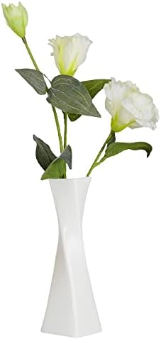 SAIURE White Small Ceramic Bud Vase for Modern Decor