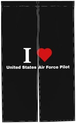 I Love US Air Force Pilot Blackout Curtains 34x56in
