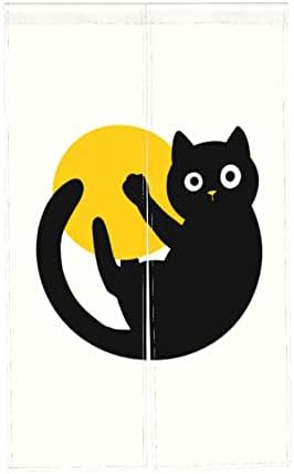 NA Lovely Cat Moon Doorway Curtain White Tapestry