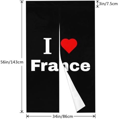 I Love France Blackout Curtains for Doorways