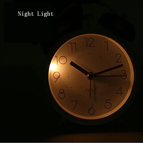 HEXEH 4 Inch Silent Non-Ticking Alarm Clock with Backlight