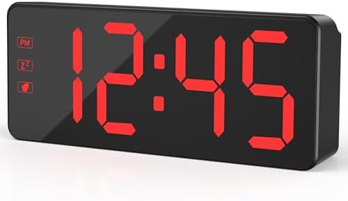 Kwanwa Digital Alarm Clock with Backup Battery and 59 Inch UL-Certified Charger