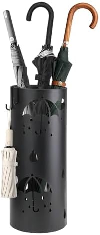 Dibaliyi Metal Umbrella Stand with 2 Hooks for Entryway